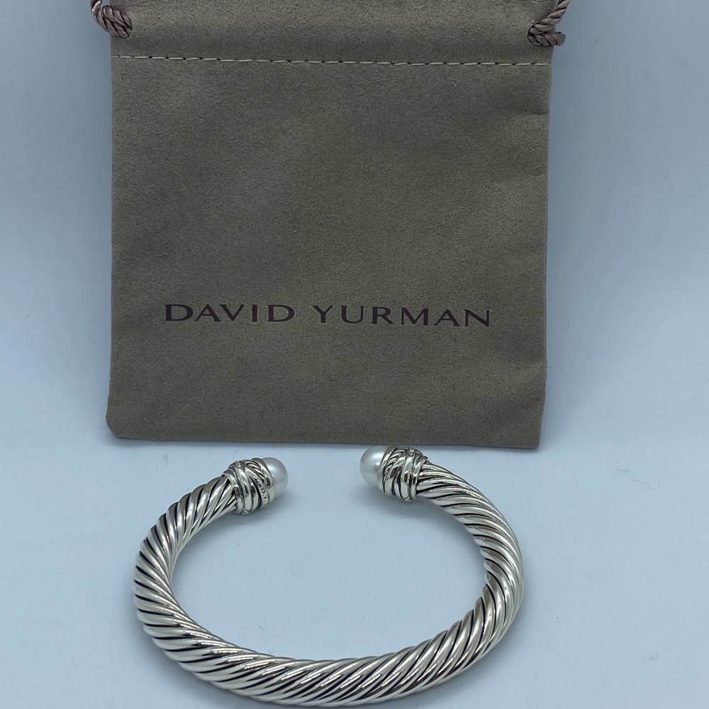 David Yurman 7mm Crossover Pearl Diamond Bracelet - Picture 3 of 5